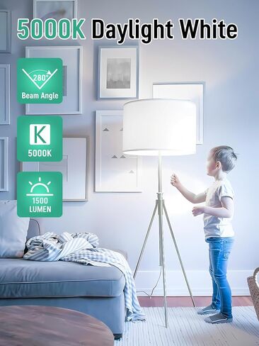 12 حزمة مصابيح LED مصابيح LED 100 واط مكافئة ، A19 15W 5000K ضوء النهار ، ضوء أبيض ساطع 1500 لامعة ، e26 القياسية لا وميض لمبة مصباح المصباح للمنزل ، غرفة نوم ، مكتب ، غير قابلة للضرب in Kuwait