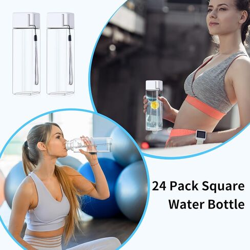 24pcs زجاجات المياه الجزء الأكبر 17 أوقية قابلة لإعادة الاستخدام البلاستيك زجاجة زجاجة زجاجة دافهة صافية ملونة الرياضة الرياضة زجاجة شرب كبيرة للبالغين حزمة مربعة للمدرسة في الهواء الطلق في الهواء الطلق مكتب التخييم in Saudi Arabia