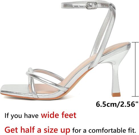 RIBONGZ Women's Heeled Sandals Square Open Toe Kitten Strappy Heels with Ankle Strap Elegant Summer Wedding Party Evening Prom Daily Wear Lace Up Dress Shoes in Saudi Arabia