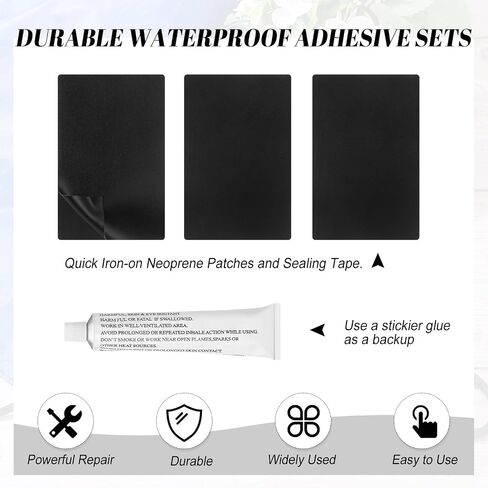 طقم مرتبة Air Thelace Air Pattress Rats قابلة للنفخ قوارب القوارب 1 شريط إصلاح للماء مع 3 بقع PVC 1 غراء لخاتم السباحة ، خيمة ، منزل ترتد ، ألعاب قابلة للنفخ ، حوض استحمام ساخن ، قارب PVC ، طوف ، كاياك in Saudi Arabia