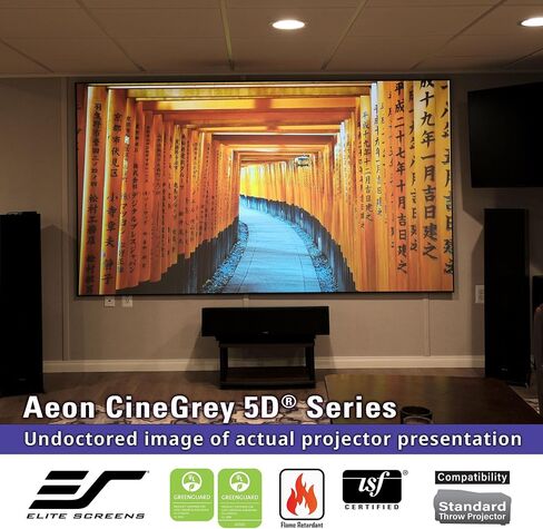 Elite Screens 103 inch UST Projector Screen ALR Projector Screen 16:9 4K 95% Ambient Light Rejecting Edge Free Fixed Frame Black Projector Screen Indoor Movie Screen Home Theater, Aeon CLR AR103H-CLR in Saudi Arabia