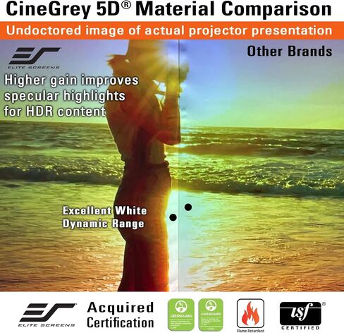 Elite Screens 103 inch UST Projector Screen ALR Projector Screen 16:9 4K 95% Ambient Light Rejecting Edge Free Fixed Frame Black Projector Screen Indoor Movie Screen Home Theater, Aeon CLR AR103H-CLR in Saudi Arabia