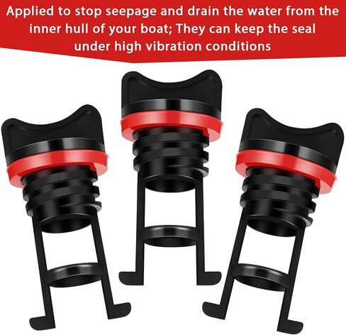 Boao Nylon Kayak Drain Plugs Thread Drain Plugs for Kayak Dinghy Canoe Boat (Red, 12 Pieces) in Saudi Arabia