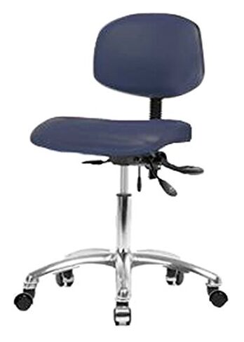 توماس ECOM VDHCH-CR-T0-A1-CC-C8582 كرسي مكتب فينيل الأزرق مع قاعدة كروم ، وذراعين قابلة للتعديل ، وعجلات البحرية الكروم in Kuwait
