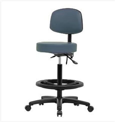 Thomas VHBST-RG-T1-BF-RC-c8569 High Bench Height Stool with Back and Black Nylon Base, with Tilt, Black Foot Ring, Caster, Burgundy in Saudi Arabia