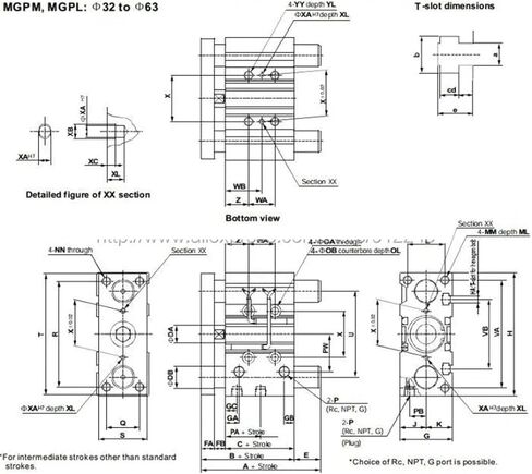 1pcs MGPM32-125/150/175/200 Compact Pneumatic air Cylinder with Guide Rod Cylinder MGPM32-120 MGPM32-150 MGPM32-175 MGPM32-200(MGPM32 200) in Saudi Arabia