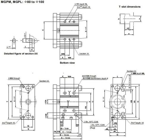 1pcs MGPM32-125/150/175/200 Compact Pneumatic air Cylinder with Guide Rod Cylinder MGPM32-120 MGPM32-150 MGPM32-175 MGPM32-200(MGPM32 200) in Saudi Arabia