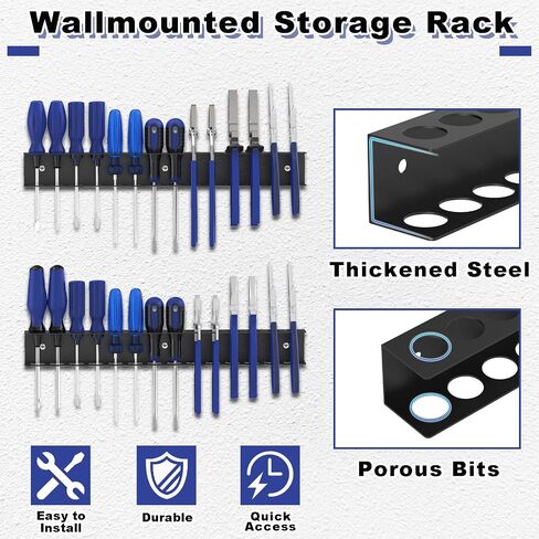 Screwdriver Organizer Wall Mount, Screw Driver Holder,Metal Plier Rack Utility Tool Rack Organizers and Storage Rack for Garage Workshop Workbench Tool Chest Cart (1 PCS) in Saudi Arabia