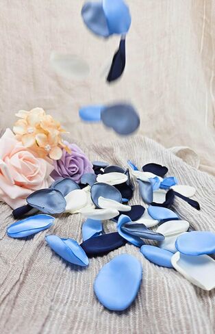Zooyoo 200pcs بتلات زهرة الحرير الوردية لعيد فالنتين ، سلة زهرة الزفاف ، مبعثر الممر ، القطع المركزية على الطاولة ، زخرفة ليلية رومانسية ، 3.5 سم لكل منهما (الذهب الأحمر البرتقالي in Kuwait
