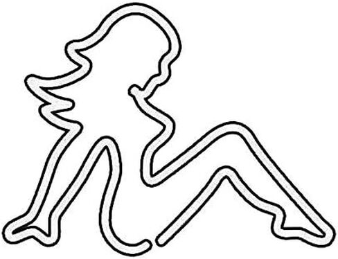 Mudflap Girl Sticker Die Cut Decal #2 Trucker 5" Bumper Locker Laptop Window - Sticks to Any Surface in Saudi Arabia