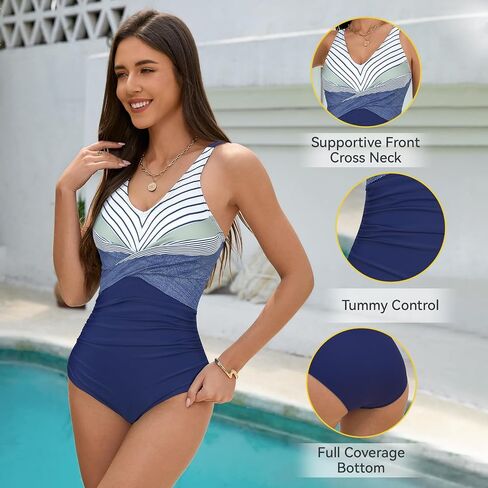 American Trends One Piece Swimsuit Women Bathing Suit Tummy Control Swim Suits for Women 2025 Modest Swimwear in Saudi Arabia