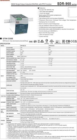 SDR-960 SDR-960-48 48V 20A 960W DC RALL SANDING SUSSING in Kuwait
