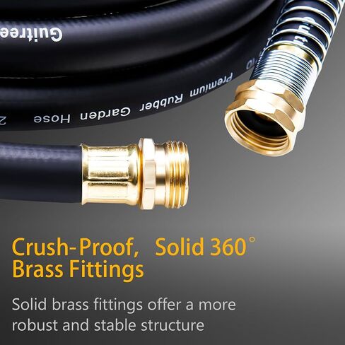 50FT 5/8 Heavy Duty Rubber Garden Hose - 200psi Working, 1000psi Burst - Hot/Cold Water - Five-Layered Braiding for Durability - Versatile for Gardening, Agriculture, Construction(Black) in Saudi Arabia