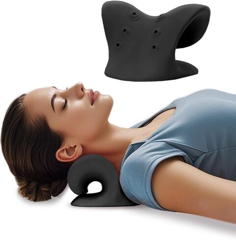 Neck Stretcher with Magnetic Therapy Acupressure for Pain Relief, Neck and Shoulder Relaxer, Chiropractic Pillow, Restore Neck Curve (Purple) in Saudi Arabia