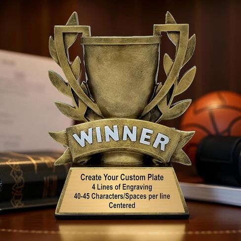 Decade Awards Winner Trophy - Custom Engraved Champion Award with Golden Laurel Wreath for Sports, Business, Academic Achievement or Recognition - Celebrate Success - Customize Now (6 Inch) in Saudi Arabia