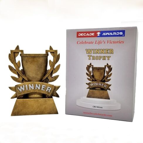 Decade Awards Winner Trophy - Custom Engraved Champion Award with Golden Laurel Wreath for Sports, Business, Academic Achievement or Recognition - Celebrate Success - Customize Now (6 Inch) in Saudi Arabia