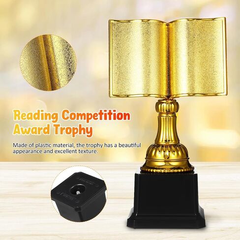 SUPVOX Gold Trophy Cup: Reading Star Trophy for Kids - 7.87 Inch Plastic Award Cup for Encourages Reading - Suitable for Competition, Achievements Award in Saudi Arabia