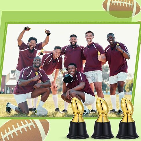 Leinuosen 12 Pack Mini Football Soccer Trophies لجوائز ، و 4.5 بوصة مشاركة الذهب أكواب البلاستي in Kuwait