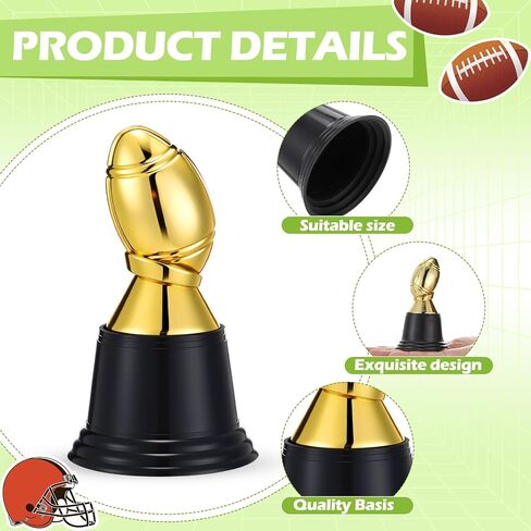 Leinuosen 12 Pack Mini Football Soccer Trophies لجوائز ، و 4.5 بوصة مشاركة الذهب أكواب البلاستي in Kuwait