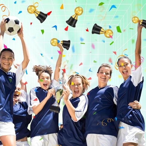 Leinuosen 12 Pack Mini Football Soccer Trophies لجوائز ، و 4.5 بوصة مشاركة الذهب أكواب البلاستي in Kuwait