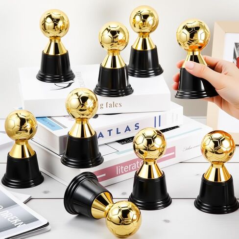 Leinuosen 12 Pack Mini Football Soccer Trophies لجوائز ، و 4.5 بوصة مشاركة الذهب أكواب البلاستي in Kuwait