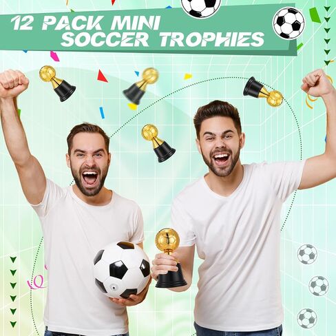 Leinuosen 12 Pack Mini Football Soccer Trophies لجوائز ، و 4.5 بوصة مشاركة الذهب أكواب البلاستي in Kuwait