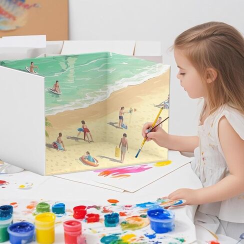 3 Pcs DIY Cardboard Diorama Display Kit – 11.8" x 8.7" x 8.3" Project Box with Double-Sided Tape, Ideal for Crafting Toys, School Projects & Model Scenes in Kuwait