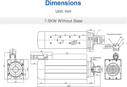 7.5KW 9KW air-Cooled Spindle Motor 380V 220V ER32 300Hz GDF60-18Z(9KW 220V,Without Base) in Saudi Arabia