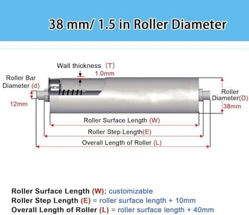 38mm Galvanized Steel Conveyor Roller, 2pcs, 1.5" Diameter, 6"-40" Length Options, Heavy-Duty Roller for Warehouse Loading Applications, Durable & Reliable in Saudi Arabia