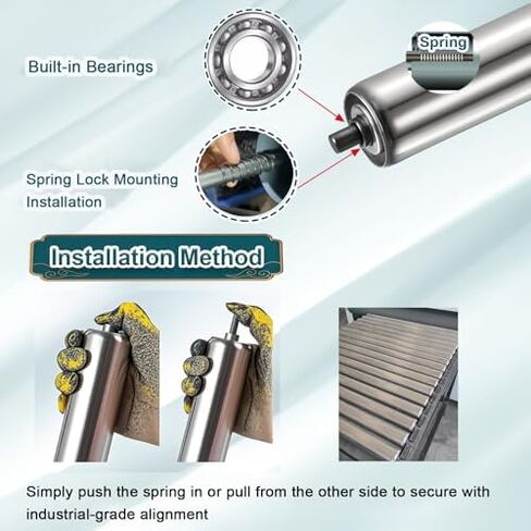 38mm Galvanized Steel Conveyor Roller, 2pcs, 1.5" Diameter, 6"-40" Length Options, Heavy-Duty Roller for Warehouse Loading Applications, Durable & Reliable in Saudi Arabia