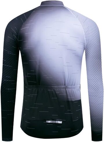 Men's Long Sleeve Cycling Jersey Quick Dry Breathable Reflective Biking Jacket Shirts with 3 Pockets UV Prodection in Saudi Arabia