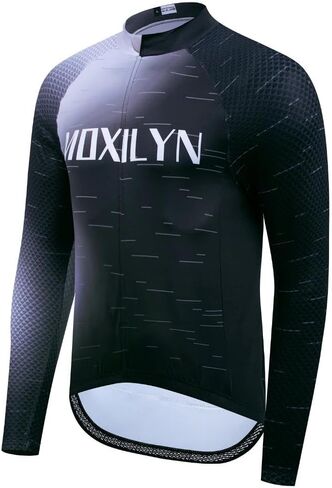 Men's Long Sleeve Cycling Jersey Quick Dry Breathable Reflective Biking Jacket Shirts with 3 Pockets UV Prodection in Saudi Arabia
