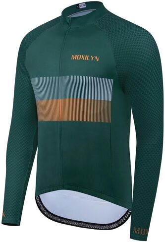 Men's Long Sleeve Cycling Jersey Quick Dry Breathable Reflective Biking Jacket Shirts with 3 Pockets UV Prodection in Saudi Arabia