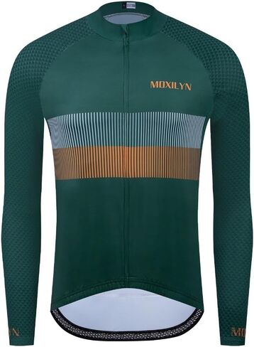 Men's Long Sleeve Cycling Jersey Quick Dry Breathable Reflective Biking Jacket Shirts with 3 Pockets UV Prodection in Saudi Arabia