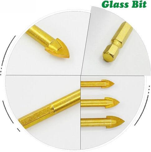 5pcs 1/4inch hex shank glass بتات زجاجية الحفر 3 4 6 8 in Kuwait