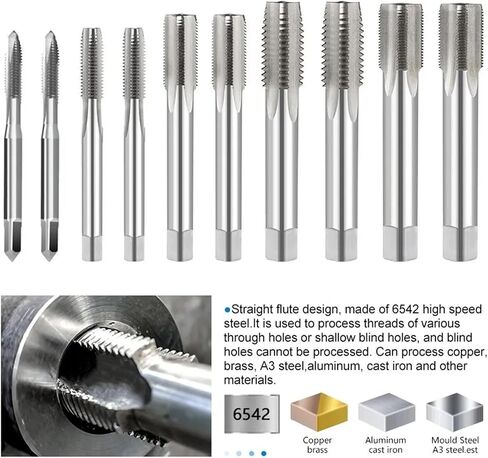 1PCS M1-M52 THEAR TAP HSS 6542 ترابط اليد اليمنى فتحة فتحة النقر فوق أداة حفر الأدوات اليدوية (M27X3) in Saudi Arabia