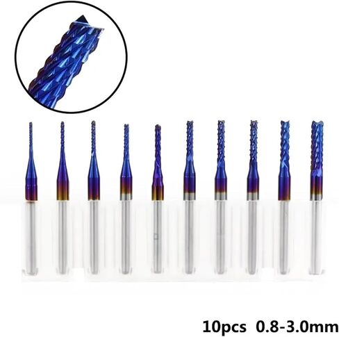 40Pcs/Set 2 Flute Flat Ball Nose Shank PCB Engraving Bits Set Carbide 3.175mm in Saudi Arabia