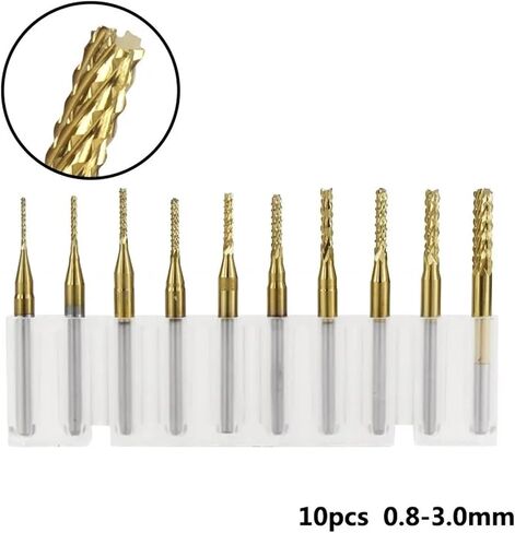 40Pcs/Set 2 Flute Flat Ball Nose Shank PCB Engraving Bits Set Carbide 3.175mm in Saudi Arabia