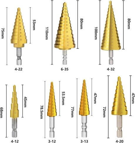 HSS Straight Groove Step Drill Bit Wood Metal Hole Core Core 3-12 3-13 4-12 4-20 4-22 4-32 6-35mm 1pcs (6-35 stile) in Saudi Arabia