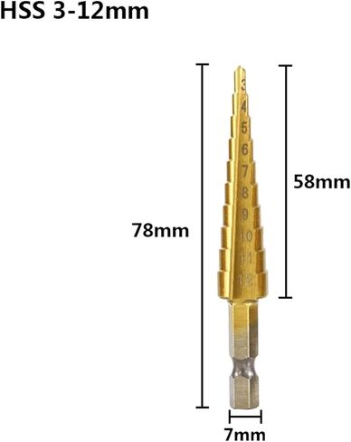 HSS Straight Groove Step Drill Bit Wood Metal Hole Core Core 3-12 3-13 4-12 4-20 4-22 4-32 6-35mm 1pcs (6-35 stile) in Saudi Arabia