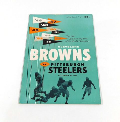 1955 Pittsburgh Steelers at Cleveland Browns NFL Football Program 11-20-55 - NFL Programs in Saudi Arabia