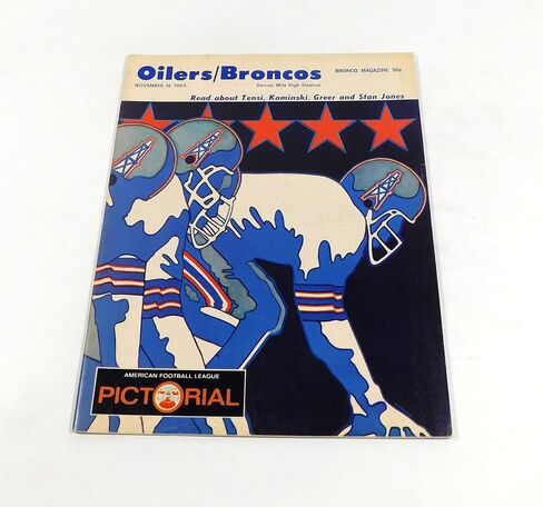 1969 Houston Oilers at Denver Broncos AFL Football Program 11-16-69 - NFL Programs in Saudi Arabia