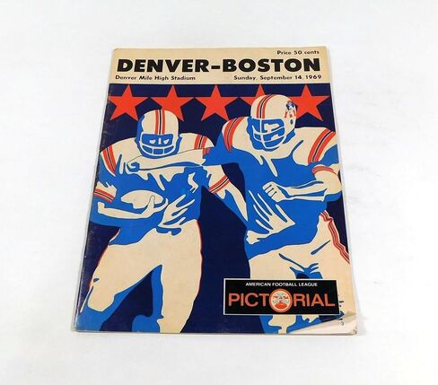 1969 Boston Patriots at Denver Broncos AFL Football Program 9-14-69 - NFL Programs in Saudi Arabia