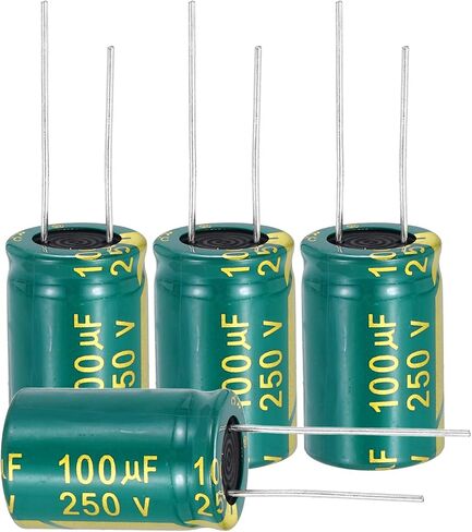 مكثف Meccanixity 6pcs مكثف كهربائي عالي التردد 100uf 450v مع قيادة شعاعية الألومنيوم 18 × 30 ملم تموج عالية المعاوقة المنخفضة in Saudi Arabia