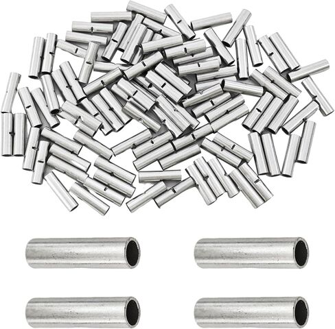 100Pcs 22-18 AWG Non-Insulated Butt Connectors, Seamless Electrical Crimping Terminals, Bare Copper Crimp Splice Connectors for Reliable Electrical Wiring and Splicing in Saudi Arabia