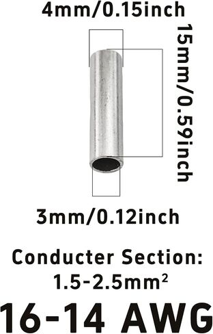 100Pcs 22-18 AWG Non-Insulated Butt Connectors, Seamless Electrical Crimping Terminals, Bare Copper Crimp Splice Connectors for Reliable Electrical Wiring and Splicing in Saudi Arabia