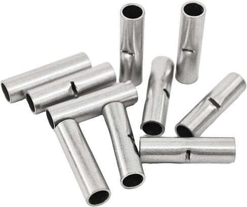 100Pcs 22-18 AWG Non-Insulated Butt Connectors, Seamless Electrical Crimping Terminals, Bare Copper Crimp Splice Connectors for Reliable Electrical Wiring and Splicing in Saudi Arabia