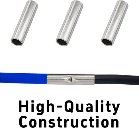 100Pcs 22-18 AWG Non-Insulated Butt Connectors, Seamless Electrical Crimping Terminals, Bare Copper Crimp Splice Connectors for Reliable Electrical Wiring and Splicing in Saudi Arabia