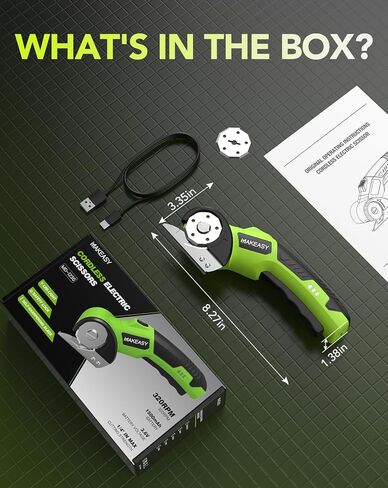 MAKEASY Cardboard Cutter, Rechargeable Electric Scissors, Box Cutter with a Replacement Blade, Rotary Cutter for Fabric, Carpet, Plastic and Leather, 3.6V, 1500mAh, 320RPM in Kuwait