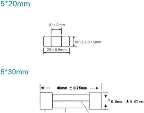 5xxx20mm 6x30mm ضربة سريعة الصمامات 250V 0.1A 0.25A 0.5A 1A 1.5A 2A 2.5A 3A 3.15A in Saudi Arabia